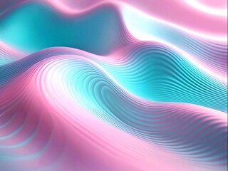 Obraz premium Futuristic Holographic Surface with Softly Glowing Wave Patterns in Pastel Colors
