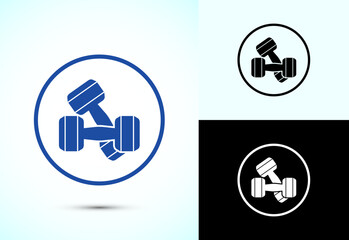Fototapeta premium Dumbbell icon design for fitness, gym, exercise, weightlifting