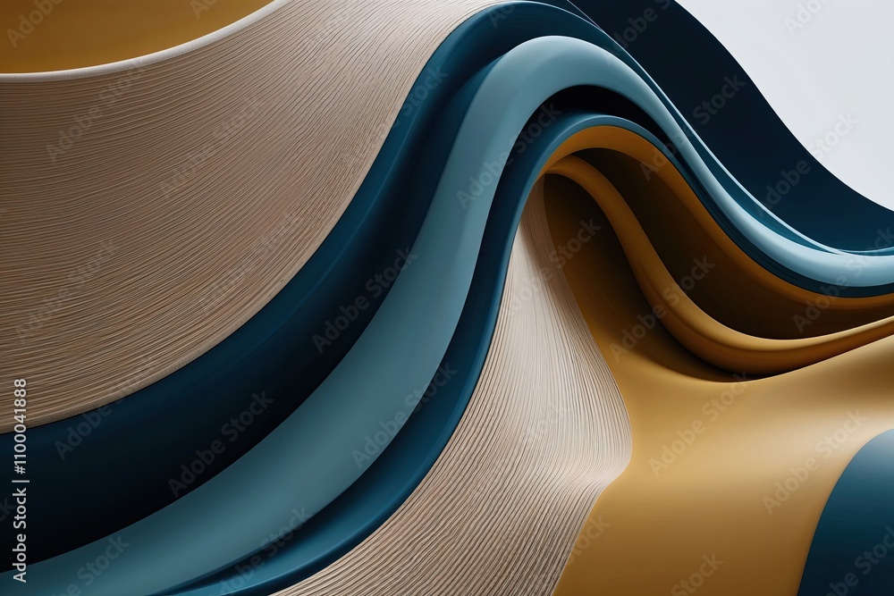 Poster smooth abstract 3d wave design with modern colours and texture