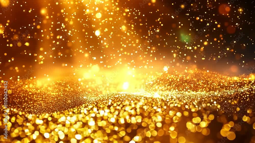Poster a bright yellow background with a lot of sparkles. the sparkles are scattered all over the backgroun