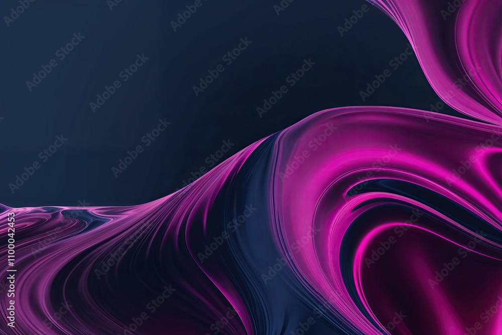 Poster vibrant fluid dynamics background in navy and magenta gradient design