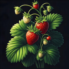 Strawberry abstract art or illustration background template