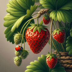 Strawberry abstract art or illustration background template