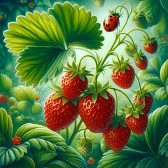 Strawberry abstract art or illustration background template