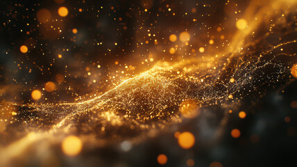 Fototapeta premium Golden Christmas Lights Bokeh