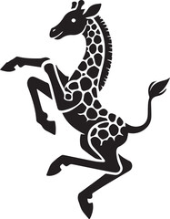 Obraz premium Playful giraffe balancing on its hind legs