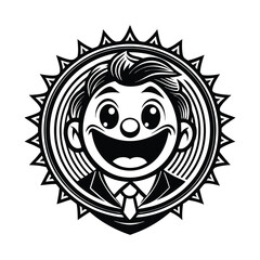 Obraz premium silhouette of funny sun vector