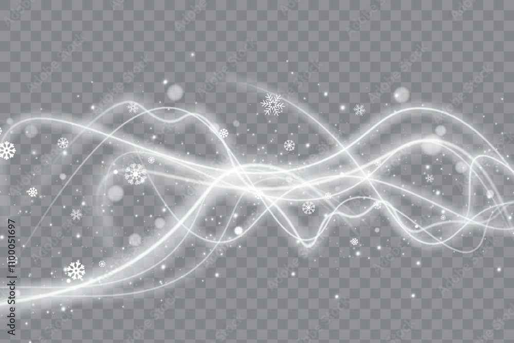 Poster christmas cold blizzard effect with snow. vector texture cold winter wind with snowflakes on transpa
