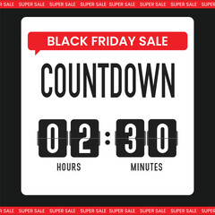 Countdown days to go poster. Sales or promotion clock. Realistic vector illustration