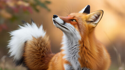 Fototapeta premium A red fox sniffing the wind.