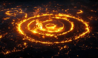 circle light frame on black background