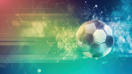 Naklejka premium Futuristic Soccer Ball: A Digital Abstract.