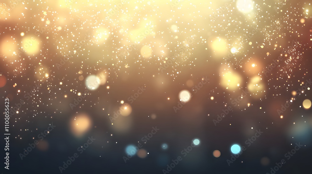Poster soft focus colorful bokeh lights in pastel hues, creating a dreamy and magical sparkling background 