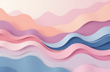 Obraz premium Wavy abstract stripes in pastel colors