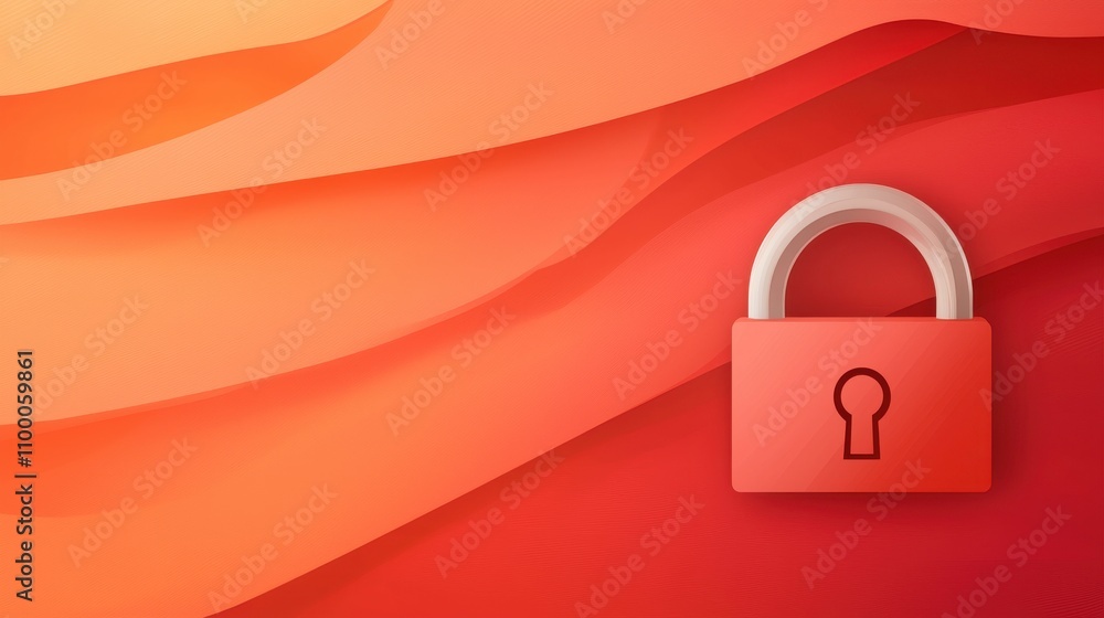 Poster ssl certificate standard digital padlock icon on a vibrant red background.