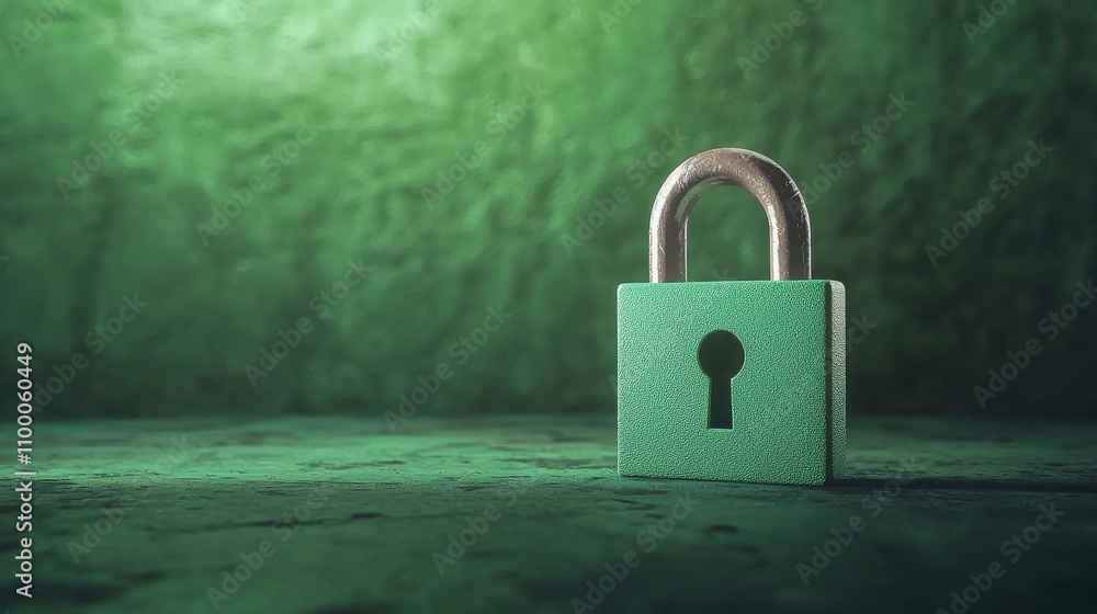 Aufkleber ssl certificate standard green padlock on a textured surface with a moody background.