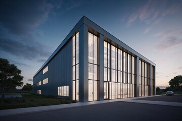 Fototapeta premium Modern Industrial 3D Structure Illustration in Contemporary Architecture Design