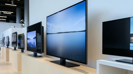 Fototapeta premium Television Showcase Wall for Entertainment and Media Concepts