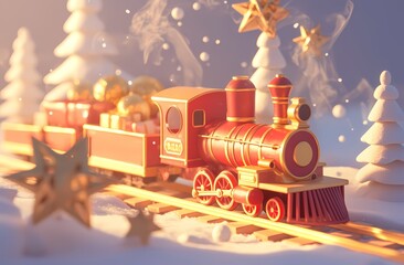 Fototapeta premium Christmas Train
