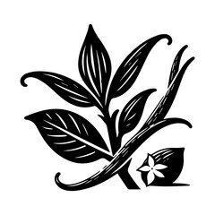 Fototapeta premium Simple Vector Icon of a Vanilla planifolia – Logo Design Illustration