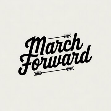 March Forward Motivational Arrow Design Graphic
