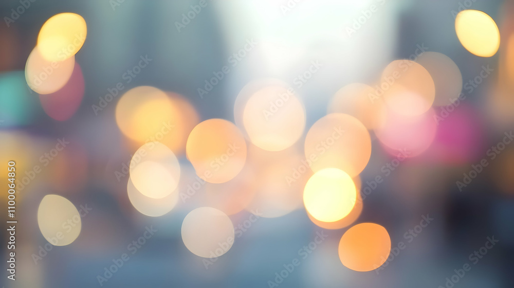 Poster abstract blurred bokeh background with warm and cool colors, ideal for design projects.