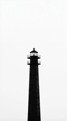 Lighthouse Silhouette: Striking Black and White Tower