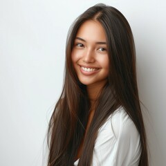 Fototapeta premium Beautiful model with long healthy hair for beauty themes.