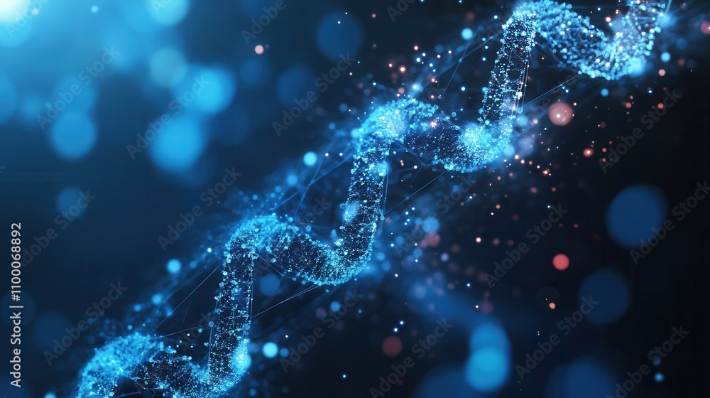 Poster A mesmerizing abstract representation of blue particles forming a dynamic wave, evoking themes of technology and science.