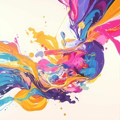 Obraz premium Twisted coloful flow liquid shape, Acrylic paint design, background