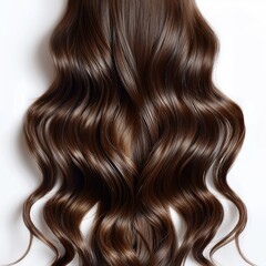 Fototapeta premium Healthy wavy female hair isolated on white background.