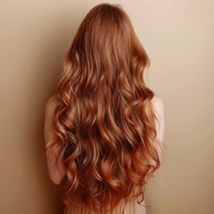Fototapeta premium Lively hair on a beige background.