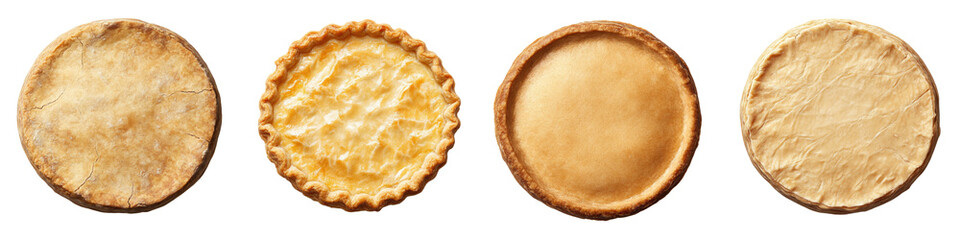 Pie Crust &ndash; Base for Tarts and Pies Made from Dough Isolated on Clear White Background Highly Detailed 