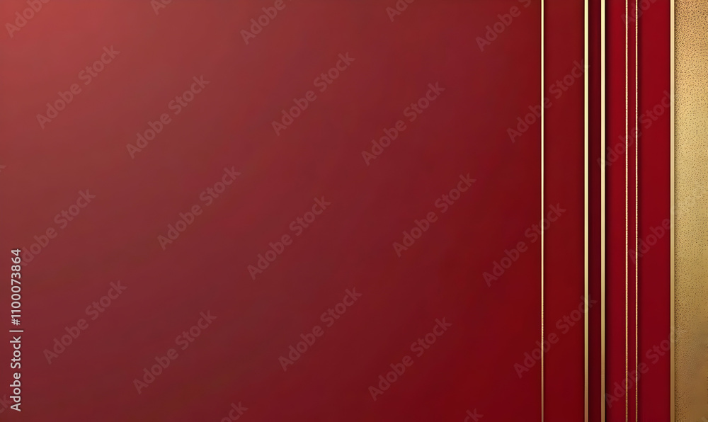 Poster abstract red and gold background with vertical lines.