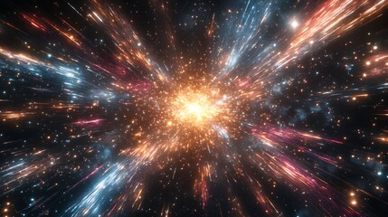 Obraz premium Multicolored fireworks streaking across a starry night sky