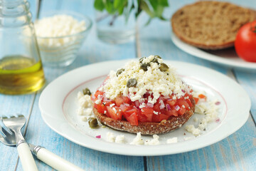 A traditional Cretan dish Dakos