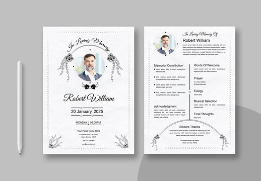 Funeral Programs Template Layout