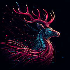  Radiant Stag Profile: Neon Elegance