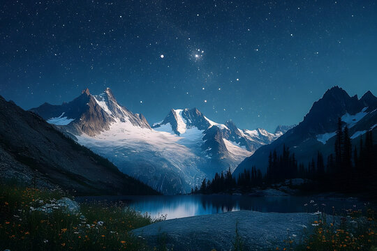 Summer night in Bugaboos, Canada