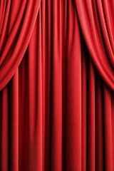 A red curtain with a black background