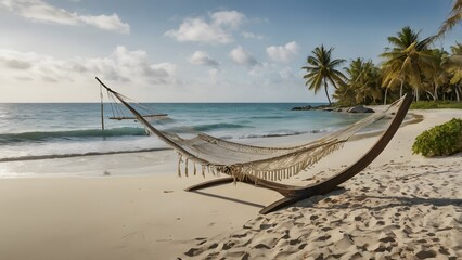 Relaxing Hammock on a Sandy Beach