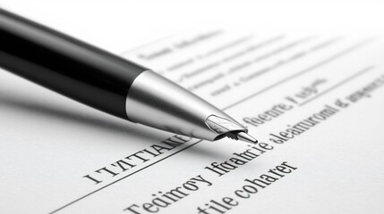 Minimalist Close Up of Hand Signing Legal Contract with Pen