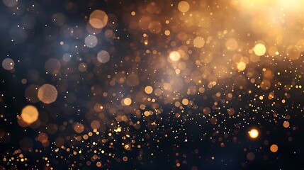Obraz premium A mesmerizing backdrop of golden bokeh lights creating a dreamy and festive atmosphere.