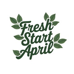 Obraz premium Fresh Start April Green Leaves Design