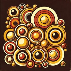 Fototapeta premium Abstract design with concentric circles in warm colors.