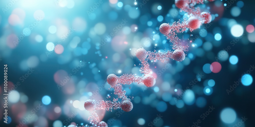 Poster a vibrant depiction of a dna helix surrounded by colorful molecular patterns, showcasing the beauty 
