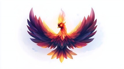 Naklejka premium Fiery Phoenix Bird of Myth and Legend