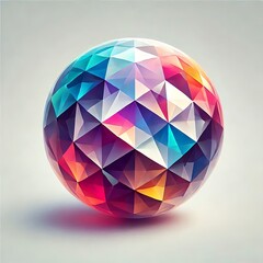 Obraz premium Colorful geometric sphere with a faceted design.