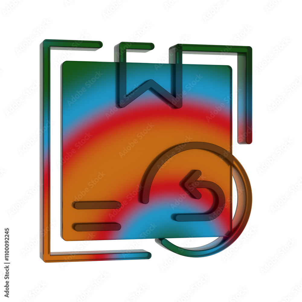 Poster 3d gradient retro icon - delivery returns symbol online shopping