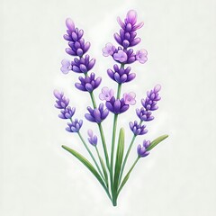 Obraz premium Illustration of lavender flowers in a bouquet.